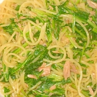 簡単☆パパッとできる！ツナと水菜の和風パスタ